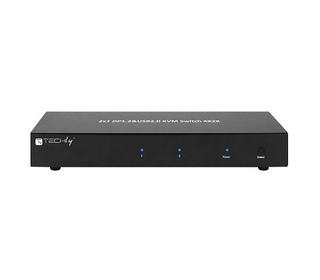 Techly IDATA-DP-KVM2 commutateur écran, clavier et souris Noir