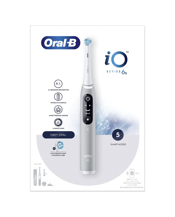 Oral-B iO 6S Adulte Brosse à dents vibrante Gris, Blanc Oral-B iO 6S Adulte Brosse à dents vibrante Gris, Blanc