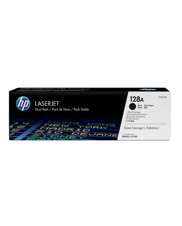 HP 128A pack de 2 toners LaserJet noir authentiques HP 128A pack de 2 toners LaserJet noir authentiques