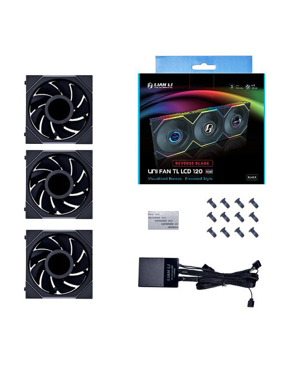 Lian Li UNI FAN TL LCD Boitier PC Ventilateur 12 cm Noir