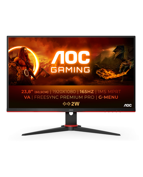 AOC 24G2SAE/BK 23.8" Full HD 1 ms Noir, Rouge