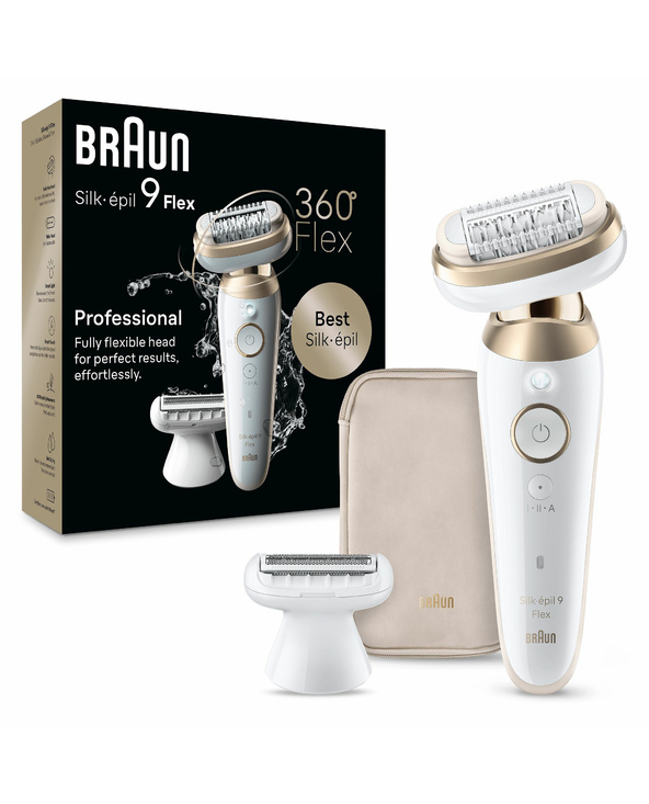 Braun Silk-épil 9 Flex 9-041 3D 40 pince(s) Or, Blanc