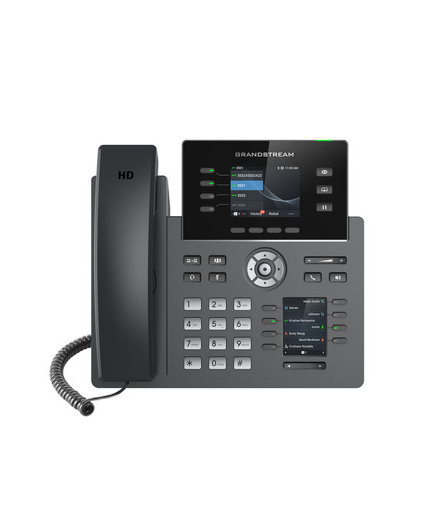 Grandstream Networks GRP2614 téléphone fixe Noir 4 lignes TFT Wifi