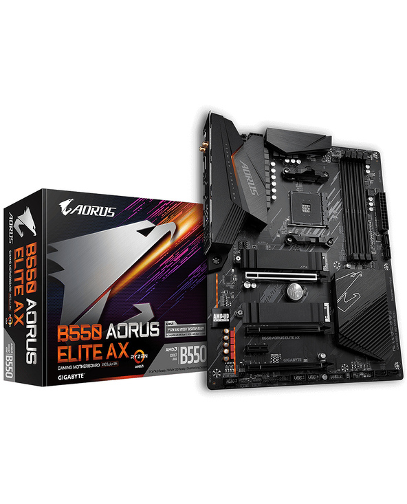 Gigabyte B550 AORUS ELITE AX carte mère AMD B550 Emplacement AM4 ATX Gigabyte B550 AORUS ELITE AX carte mère AMD B550 Emplacement AM4 ATX