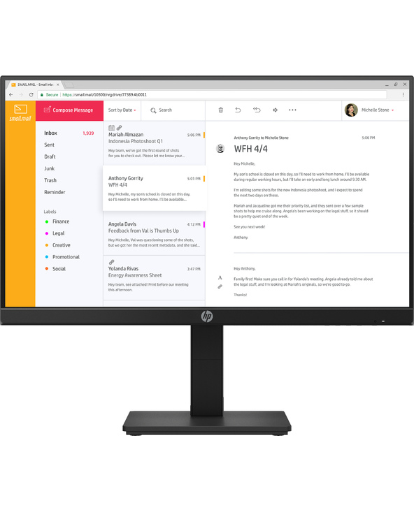 HP P24H G4 23.8" LCD Full HD 14 ms Noir
