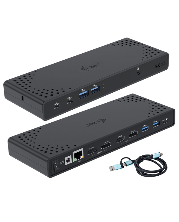 i-tec USB 3.0 / USB-C / Thunderbolt 3 Dual Display Docking Station Gen2 + Power Delivery 100W
