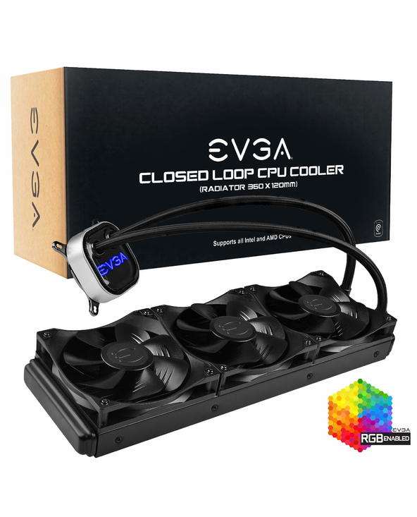 EVGA 360MM CPU CLC COOLER Carte-mère Refroidisseur de liquide tout-en-un 12 cm Noir