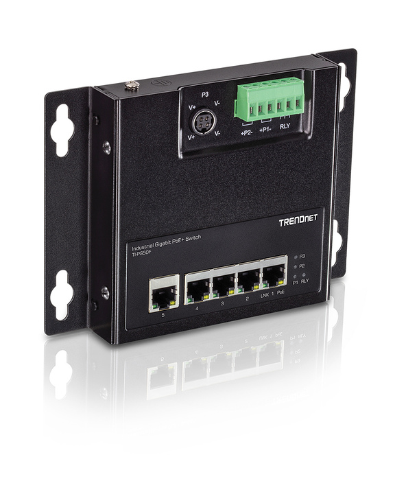 Trendnet TI-PG50F commutateur réseau Non-géré Connexion Ethernet, supportant l'alimentation via ce port (PoE) Noir