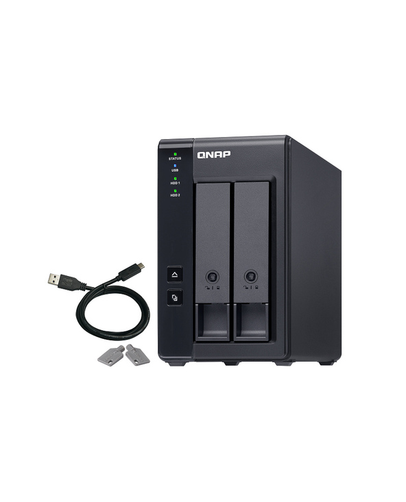QNAP TR-002 Boîtier de disques de stockage Boîtier disque dur/SSD Noir 2.5/3.5"