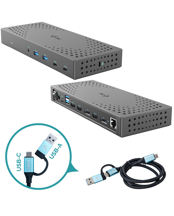 i-tec USB 3.0 / USB-C / Thunderbolt, 3x 4K Docking Station Gen 2 + Power Delivery 100W