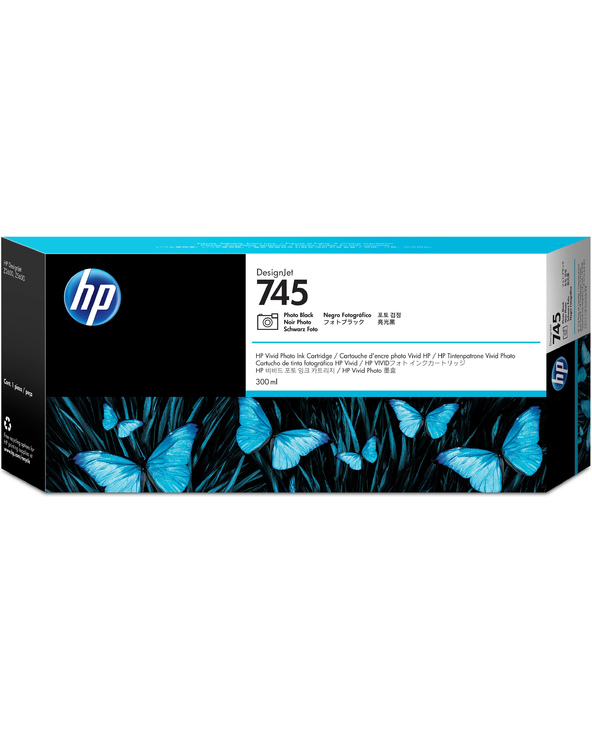 HP Cartouche d'encre DesignJet 745 noir photo, 300 ml