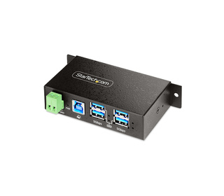 StarTech.com Hub USB 3.0 4 Ports avec 4x USB-A, Boîtier Industriel en Métal, Hub USB 4 ports avec Protection ESD, Montage Mural,