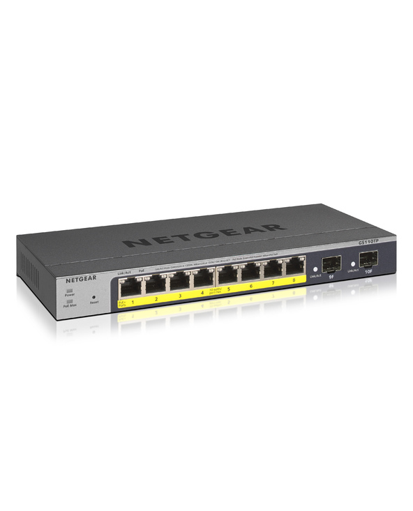 NETGEAR GS110TP Géré L2/L3/L4 Gigabit Ethernet (10/100/1000) Connexion Ethernet, supportant l'alimentation via ce port (PoE) Gri