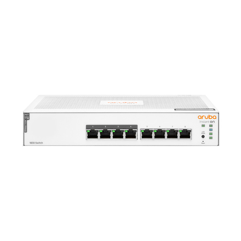 Aruba Instant On 1830 8G 4p Class4 PoE 65W Géré L2 Gigabit Ethernet (10/100/1000) Connexion Ethernet, supportant l'alimentation 