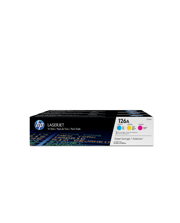 HP 126A pack de 3 toners LaserJet cyan/magenta/jaune authentiques