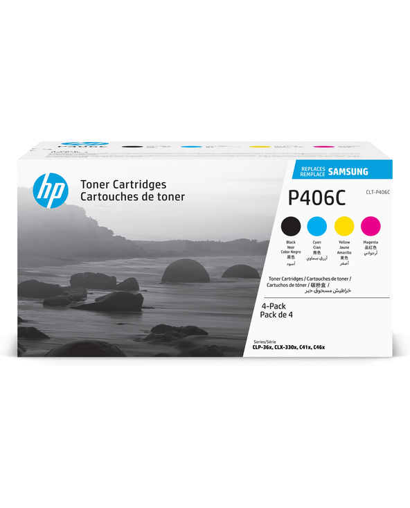 Samsung CLT-P406C Pack de 4 cartouches authentiques de toner cyan/magenta/jaune/noir