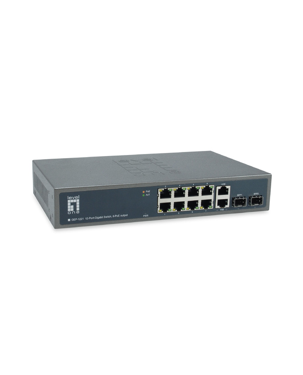 LevelOne GEP-1221 commutateur réseau Non-géré Gigabit Ethernet (10/100/1000) Connexion Ethernet, supportant l'alimentation via c