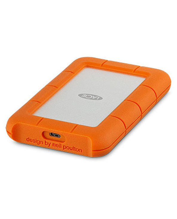 LaCie Rugged USB-C disque dur externe 4 To Orange, Argent