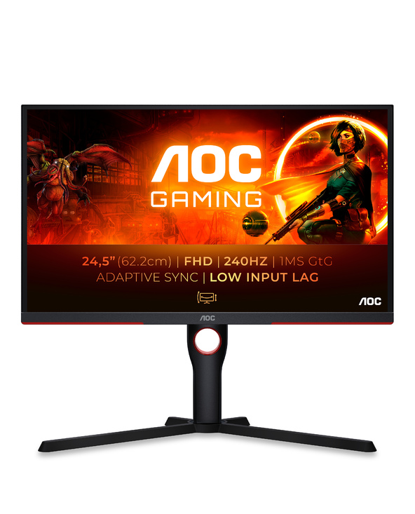 AOC G3 25G3ZM/BK 24.5" Full HD 0,5 ms Noir, Rouge