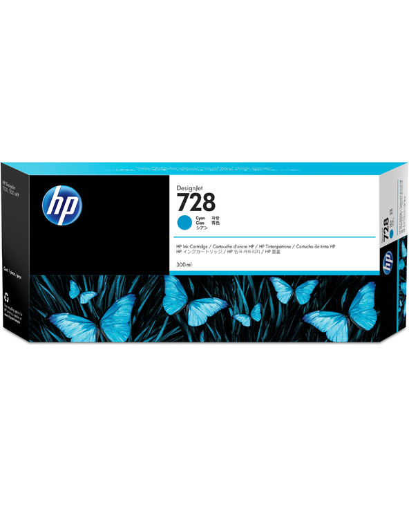 HP 728 DesignJet cartouche d'encre cyan, 300 ml