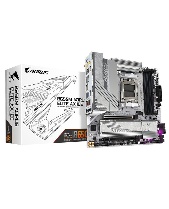 Gigabyte B650M AORUS ELITE AX ICE carte mère AMD B650 Emplacement AM5 micro ATX