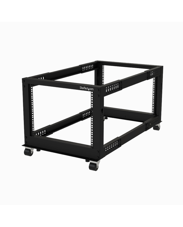 StarTech.com Rack Serveur Mobile 8U à 4 Montants, Rack Réseau 19" avec Roulettes, Rack Roulant avec Profondeur Ajustable pour PC