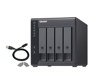 QNAP TR-004 Boîtier de disques de stockage Boîtier disque dur/SSD Noir 2.5/3.5"