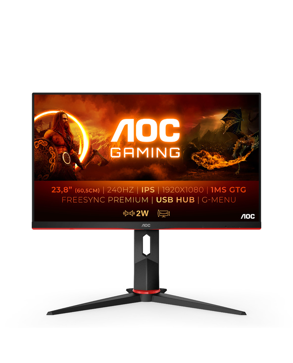 AOC G2 24G2ZU/BK 23.8" LED Full HD 0,5 ms Noir, Rouge