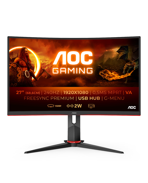 AOC G2 C27G2ZU/BK 27" LED Full HD 0,5 ms Noir, Rouge