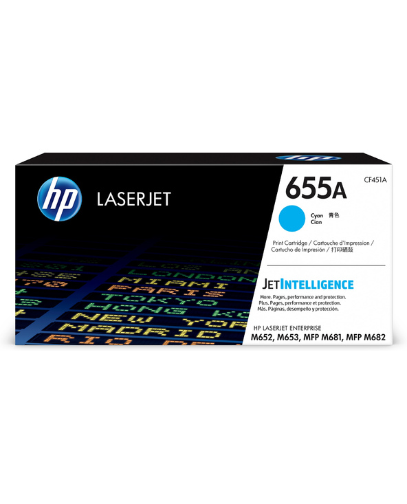 HP 655A Toner LaserJet cyan authentique