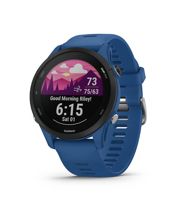 Garmin Forerunner 255 3,3 cm (1.3") MIP 46 mm Numérique 260 x 260 pixels Écran tactile Bleu Wifi GPS (satellite)