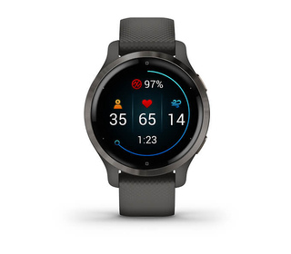 Garmin Venu 2S 2,79 cm (1.1") AMOLED 40 mm Numérique 360 x 360 pixels Écran tactile Graphite Wifi GPS (satellite)