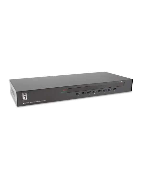LevelOne KVM-3208 commutateur écran, clavier et souris Grille de montage Noir