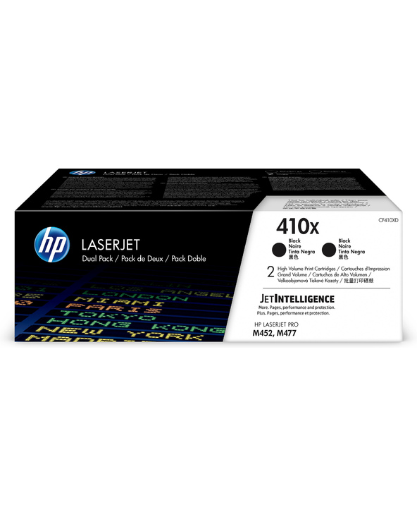 HP 410X LaserJet, lot de 2 cartouches de toner grande capacité authentiques, noir