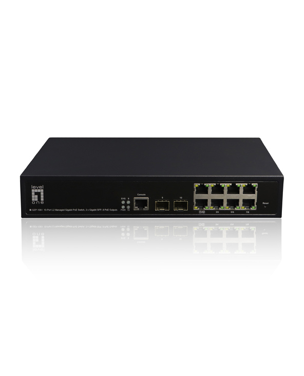 LevelOne GEP-1061 commutateur réseau Géré L2 Gigabit Ethernet (10/100/1000) Connexion Ethernet, supportant l'alimentation via ce LevelOne GEP-1061 commutateur réseau Géré L2 Gigabit Ethernet (10/100/1000) Connexion Ethernet, supportant l'alimentation via ce