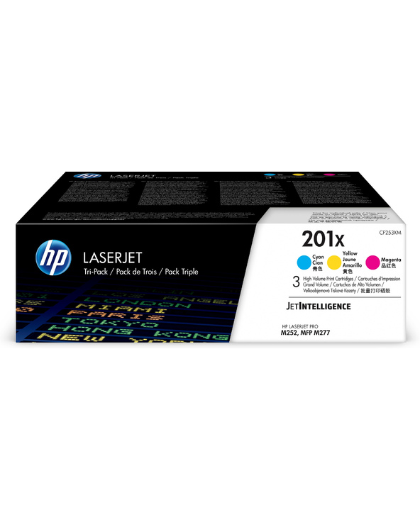 HP 201X LaserJet, lot de 3 cartouches de toner grande capacité authentiques, cyan/magenta/jaune