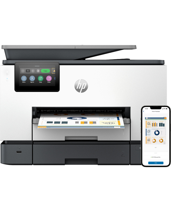 HP OfficeJet Pro Imprimante Tout-en-un 9130b, Couleur, Imprimante pour Petites/moyennes entreprises, Impression, copie, scan, fa