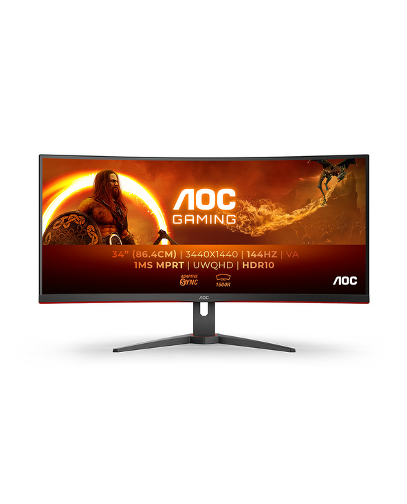 AOC G2 CU34G2XE/BK 34" LCD Wide Quad HD 1 ms Noir, Rouge