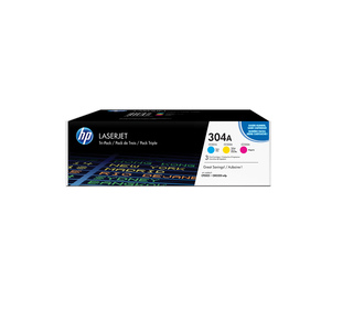 HP 304A pack de 3 toners LaserJet cyan/magenta/jaune authentiques