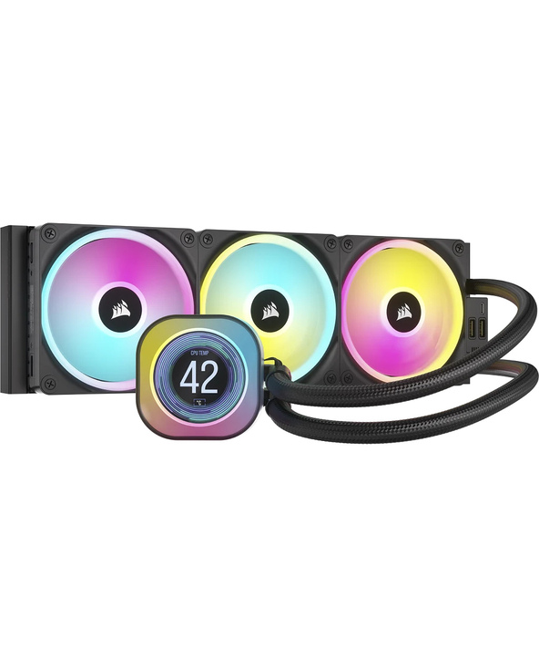 Corsair iCUE LINK H150i LCD Processeur Refroidisseur d'air 12 cm Noir 3 pièce(s)