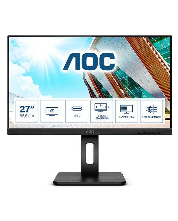 AOC U27P2CA 27" LED 4K Ultra HD 4 ms Noir