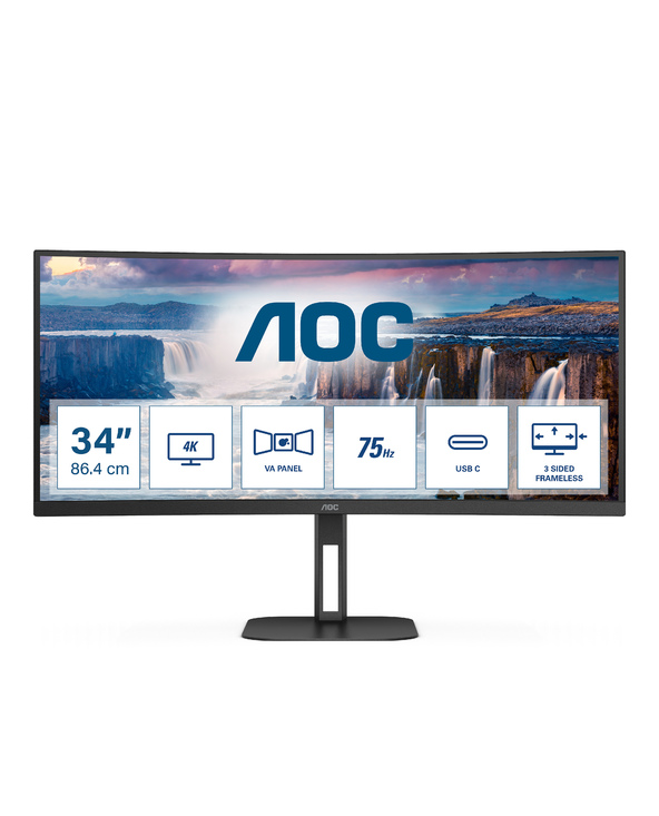 AOC V5 CU34V5C/BK 34" LED Wide Quad HD 1 ms Noir