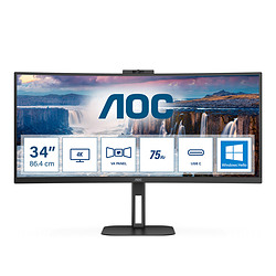 AOC V5 CU34V5CW/BK 34" LED Wide Quad HD 1 ms Noir