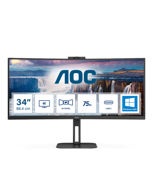 AOC V5 CU34V5CW/BK 34" LED Wide Quad HD 1 ms Noir