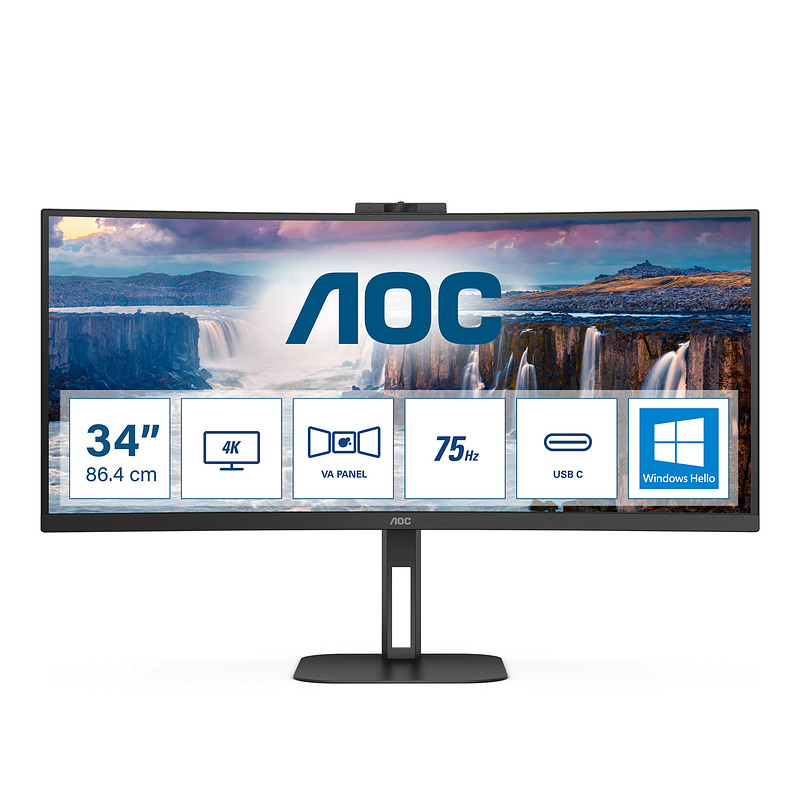 AOC V5 CU34V5CW/BK 34" LED Wide Quad HD 1 ms Noir