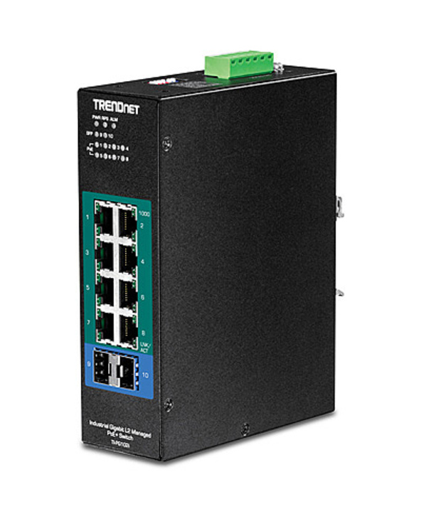 Trendnet TI-PG102I commutateur réseau Géré L2 Gigabit Ethernet (10/100/1000) Connexion Ethernet, supportant l'alimentation via c