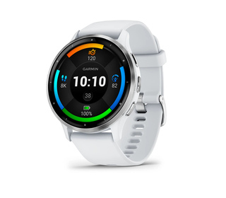 Garmin Venu 3 3,56 cm (1.4") AMOLED Numérique 454 x 454 pixels Écran tactile Argent, Blanc Wifi GPS (satellite)