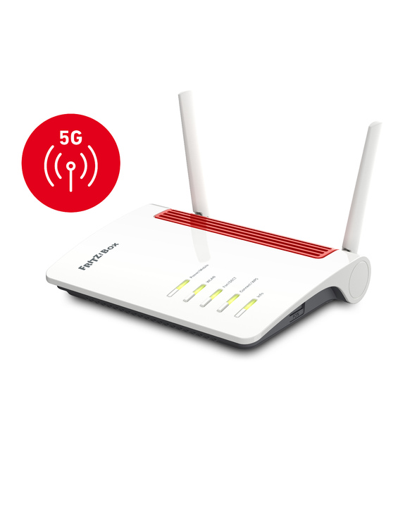 FRITZ!Box 6850 5G routeur sans fil Gigabit Ethernet Bi-bande (2,4 GHz / 5 GHz) Noir, Rouge, Blanc