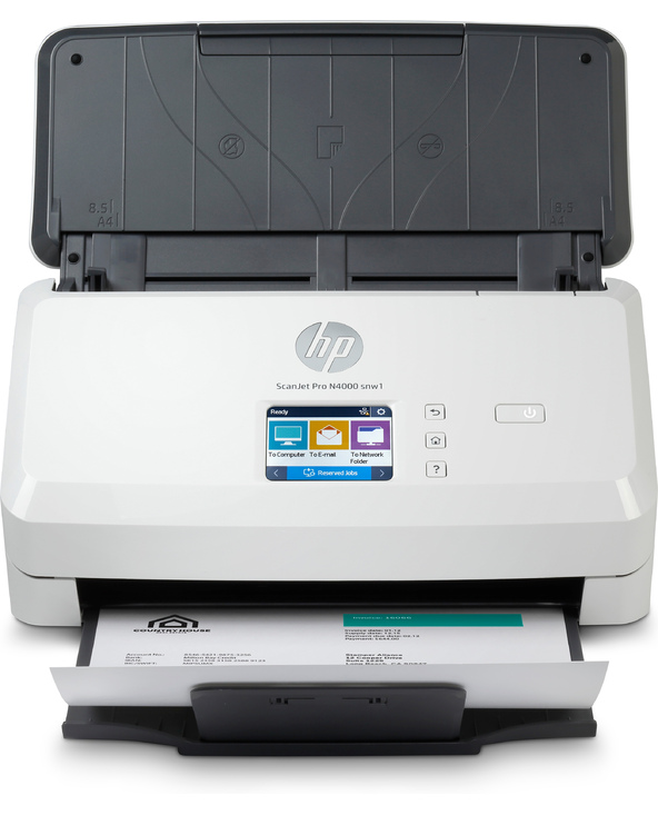 HP Scanjet Pro N4000 snw1 Sheet-feed Scanner Alimentation papier de scanner 600 x 600 DPI A4 Noir, Blanc