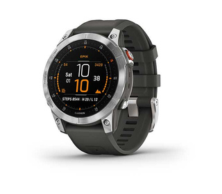 Garmin epix 3,3 cm (1.3") AMOLED 47 mm Numérique 416 x 416 pixels Écran tactile Argent Wifi GPS (satellite)